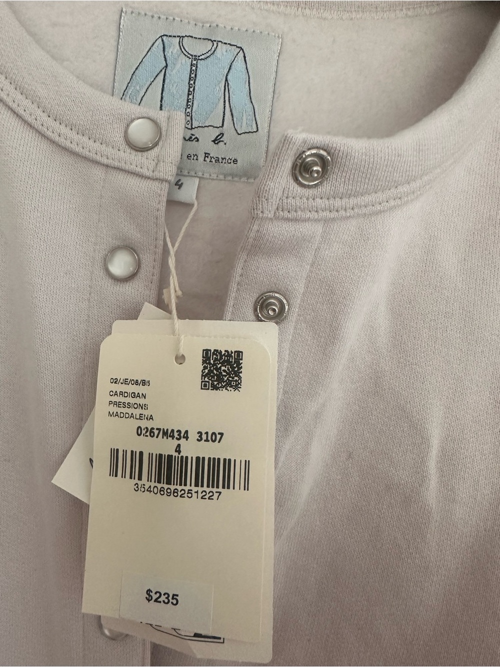 Agnes B nwt snap sweatshirt cardigan
